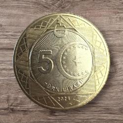 KIBRIS BARIŞ HAREKATI 50 YIL DÖNÜMÜ HATIRA PARASI 5 LİRA