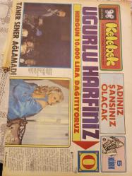 Kelebek Ev Gazetesi manşet  sayfası -  7 Ocak 1978 - Taner Şener, Emel Sayın, Serpil Barlas, Arzu Okay,Sevim Tuna