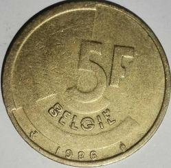 BELÇİKA 1986   5 FRANK