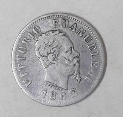 İTALYA GÜMÜŞ 50 CENTESIMI 1863