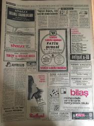 HÜRRİYET GAZETESİ 14 EYLÜL 1968 YIL :21 SAYI :7322---Yunanistan  da dalgalanan Türk bayrağı ---14 yaşındaki terzi çırağı ,kötü yola sapan annesini öldürdü ---Kamyon faresi Şahabettin Fırat  kayınbiraderinin  nişanlısını kaçırdı ---7 Şaki dağa kaldırdıkları üç köylüyü serbest bıraktı ---Martı ve  farelerin hücumuna uğrayan 4 beatnik ilk balıkçı  motoruna S.O.S verdi ---Ağrısız doğum için yeni bir sistem bulundu ---Fenerbahçe 17 futbolcu ile Manchester yolunda ---Beşiktaş -I.Spor ---Fransız gazeteleri Göztepe yenilgisine  şansızlık dedi ---Çocuklarının sünneti için Liberya dan geldi --Önce tabanca ile  yaralandı hastaneye giderken kamyon altında ezilerek can verdi ---Başbakan Demirel Ankara ya döndü ---Makarios  :Kilisenin arazisini  satıyor  diye yazan  gazete  hakkında 600 bin liralık dava açıldı ---Dışişleri Bakanlığında Bazı Yüksek Dereceli Memurlar  ,Asya Ülkelerinde  Göreve Gitmek İstemedi ---