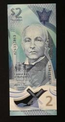 Barbados 2 Dolar 2022 ÇİL POLİMER KAĞIT PARA