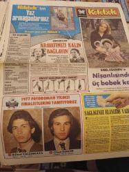 Kelebek Ev Gazetesi manşet  sayfası - 17Mayıs 1977- Sibel Egemen,
