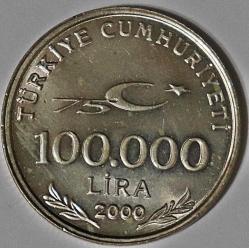 Türkiye Cumhuriyeti  2000 Yıları  100 000 Bin Lira 75. Yıl   7177