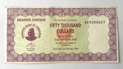 Zimbabwe 50.000 Dolar 2006 Çil