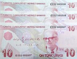 9. EMİSON 10 LİRA SERİ TAKİPLİ 3'LÜ LOT GÜZEL NUMARA ÇİL RESİMDEKİ ÜRÜN GÖNDERİLECEKTİR (X-30)