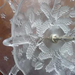 Antika Cam Sunum Tabağı,Cift Katlı,Büyük Boy