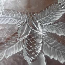 Antika Cam Sunum Tabağı,Cift Katlı,Büyük Boy