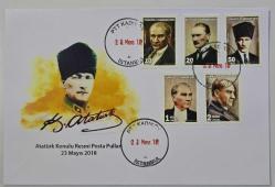 EFM.6159 2018 ATATÜRK KONULU RESMİ POSTA PULLARI İLK GÜN FDC