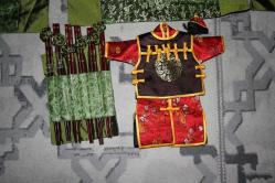 VİNTAGE orjinal japon yemek örtüsü ve yemek kaşıkları seti chopstick     DETAYLAR RESİMLERDE     (ANTİK KOLİ 30