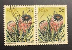 Güney Afrika Pulu - South Africa Stamp - Mektup Zarfından Kesilmiş  / Postadan Geçmiş İkili Pul Filateli - Damgalı - GÜNEY AFRİKA PULU , 3 PARA - YABANCI PULLAR - NOSTALJİK DOĞUM GÜNÜ HEDİYESİ