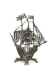 Antika Koleksiyonluk Telkari Gümüş Gemi