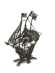 Antika Koleksiyonluk Telkari Gümüş Gemi