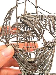 Antika Koleksiyonluk Telkari Gümüş Gemi