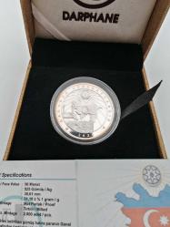 Antika Koleksiyonluk Gümüş Karabağ Azerbaycandır 50 Manat Hatıra Para (Sertifikalı,  kutu hediyeli)