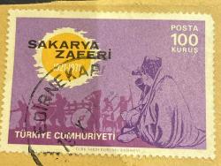Mektup Zarfından Kesilmiş  / Postadan Geçmiş Pul Filateli - Edirnekapı 19.X.1971 Damgalı - SAKARYA ZAFERİ 1921-1971 , 100 KURUŞ - Türkiye Cumhuriyeti - Turkish Stamp - NOSTALJİK DOĞUM GÜNÜ HEDİYESİ