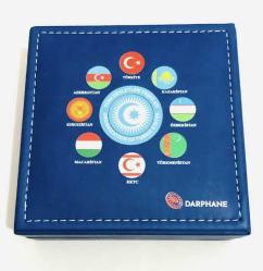 TÜRK DEVLETLERİ TEŞKİLATI  KUTULU\DARPHANE\SERTİFİKALI ( BRONZ 23.33 gr Oxide Renkli ) -Hatasız Yeni Ürünler-