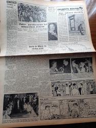 Vatan Gazetesi - 25 Nisan 1955 - CHP'nin Yolu Ne Tarafa Yazan Ahmet Emin Yalman Köşe Yazısı - Hirfanlı Barajının Temel Atma Töreni Dün Yapıldı - Saksonya Seçimlerinde Adenauer Geride Kaldı - Fenerbahçe Atletico De Rio'yu Dün 4 1 Mağlup Etti - Refik Şevket İnce Vefat Etti - Sait Faik Abasıyanık Armağanı'nın Neticesi Belli Oldu - Dün Yeşilköy'de Paraşüt Gösterileri Yapıldı - Hanımın Çiftliği Yazan Orhan Kemal Yazı Dizisi - Erenköy Kız Lisesinde Mezunlar Günü - 3. Türk Film Festivali Bu Sabah Başlıyor - Darüşşafaka İçin Tesis Kuruluyor - Mussolini'nin Metresinin Ailesi Tazminat İstiyor - Gazeteci Ceyn Arden'in Maceraları Çizgi Roman - Her Gün Bir Yıldız Terry Moore - Şah İsmail Yazan Feridun Fazıl Tülbentçi Yazı Dizisi - Amerika'nın Sesi'nin Pul Meraklılarına Hediyesi - Toprak Sevgisi Senaryo Ve Resim Çetin A. Özkırım - Cumhurreisi Ameliyat Yapan Millin Ve Hastanesi - Grekoromen Dünya Güreş Şampiyonası Sona Erdi -  Beşiktaş Gençlerbirliğini 1 0 Mağlup Etti