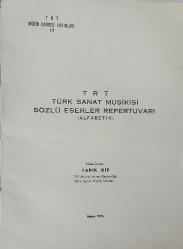 TRT Türk Sanat Musikisi Sözlü Eserler Repertuvarı (Alfabetik)