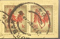 Güney Afrika Pulu - South Africa Stamp - Mektup Zarfından Kesilmiş  / Postadan Geçmiş İkili Pul Filateli - Damgalı - GÜNEY AFRİKA PULU, 1 PARA- YABANCI PULLAR - NOSTALJİK DOĞUM GÜNÜ HEDİYESİ