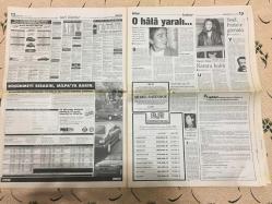 Milliyet Gazetesi - 18 Mart 1999  - Meclis - AP - Başbakan - Cumhurbaşkanı - BM - Tansu Çiller - DYP - Seçim - Anıt - Türkiye - Terör - Turizm - Otel - Rezervasyon - Ceza - PKK - Turist - Dolar - Silah - Euro - Borsa - Grip - Beşiktaş - Yunanistan - Deprem - Teknoloji - Yazıt - ANAP - Mahkeme - Dava - Özgürlük - Almanya - Litvanya - Hollanda - Belçika - Kupa - Moda - Roket - Houston Rockets - Tayfun - Taraftar - Altyapı - Antrenman - Trabzonspor - Adamlar - Nez - Transfer - Hastane - Dida - Chelsea - Lazio - Olimpiyat - Alpay - LP - Tofaş - İstanbul - Harun - Savunma - Türk Telekom - ATP - Agu - Basketbol - Galatasaray - Zara - Tablet - Hasan Sas - Cami - Şampiyonlar Ligi - Real Madrid - Teknik Direktör - Olympiakos - Şili - Samoa - Reform - ABD - Sergi - Derya Sazak - Belediyeler - Belediye - Melih Gökçek - Gökçe - DSP - Recai Kutan - Ankara - Hükümet - Siyasi Partiler - Anayasa - Mesut Yılmaz - DTP
