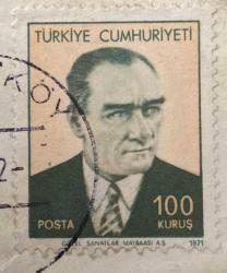 Mektup Zarfından Kesilmiş  / Postadan Geçmiş Pul Filateli - Damgalı - ATATÜRK, 100 KURUŞ - Türkiye Cumhuriyeti - Turkish Stamp - NOSTALJİK DOĞUM GÜNÜ HEDİYESİ