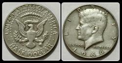 1966 - 1/2 (Half - Yarım) DOLAR / Amerika (John F. Kennedy) “11,5 Gr. Gümüş” YBMA66 / KM#202a