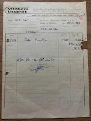 GİDER PUSULASI FATURASI - 28 MAYIS 1985 - YÖNTEM TİCARET - BEYOĞLU, İSTANBUL - OSMAN FAHİR SEDEN, O.F.S. PRODÜKSİYON - BEYOĞLU, İSTANBUL - ISLAK İMZALI, KAŞELİ - 21 x 29 cm EBATLI ORİJİNAL FATURA - TÜRK SİNEMA - FİLM TARİHİ