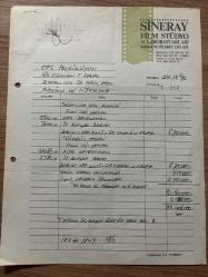 AĞAÇLAR GİBİ AYAKTA FİLM ÇALIŞMALARI ÜCRETLERİ FATURASI - 24 ARALIK 1990 - SİNERAY FİLM STÜDYO VE LAB.SAN. VE TİC.LTD.ŞTİ - ZİNCİRLİKUYU, İSTANBUL - OSMAN FAHİR SEDEN, O.F.S. PRODÜKSİYON - BEYOĞLU, İSTANBUL - ISLAK İMZALI, KAŞELİ - 21 x 29 cm EBATLI ORİJİNAL FATURA - TÜRK SİNEMA - FİLM TARİHİ