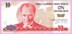 TÜRKİYE Turkey 10 YTL 2005 PREFIX --C25-- P218 UNC ÇİL