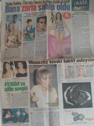 Hafta Sonu Haftalık Aktüalite Sinema Tiyatro Müzik ve Magazin Gazetesi - 14 Ağustos 1996 - Sayı:33 - Zifaf gecesinde kokain şoku - Funda Barın - Yasemin Koşal - Ebru Destan-  Canan Kılıç - Mahsun Kırmızıgül'e hayır diyen sosyetik - Hülya Avşar - Adnan Güngör - Kenan Doğulu - Bayşu - Atıf Yılmaz - Deniz Türkali - Türkan Şoray - Uğur Güneri - Hale Keleş, Özcan Deniz'e ateş püskürüyor - Görünmeye adam - Ferda Anıl Yarkın - Seda Sayan - Muazzez Ersoy - Ahmet San - Serdar Ortaç - Yeşim Salkım - Hakan Uzan - Büyük aşkın ilk fotoğrafı! - Gamze Gözalan - Olcayto - Ankaralı Turgut iki ünlüyle kafa buluyor - Gazi Yaşargil - Zeki Müren, Ajda'yı niçin kabul etmedi? - Evlilik Köşesi - Leda Er - Emel Sözer - Yeni yıl bebeği geliyor - Ayşegül Nadir'in ayıbı - Kim Nerede Nasıl? - Osman Meze - Enis Özsaruhan - Gencer Koyuncuoğlu - Bedrettin Dalan - Gülşen'in 13 tutkusu - Muazzez Abacı benim ablam - Asım Ekren - Yeliz - Levent Tülek - Ekin Olcayto - Demet Akalın -Serdar Önal - Sibel Can-Tam Takım Gazete