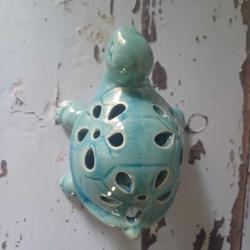 Kaplumbağa tealight seramik mumluk
