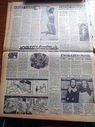 Vatan Gazetesi - 23 Şubat 1957 - Hakikati Şimşekleri Yazan Ahmet Emin Yalman Köşe Yazısı - Selanik'te  Nümayişler Yapıldı - Tunç Yalman Birleşmiş Milletlerden Telsizle Bildiriyor Kıbrıs Meselesi Üç Memleket Arasında Halledilecek - 79 Macar Mültecisi Gece Şehrimizden Geçti - Stalin Los Angeles'te Dolaştı - Samsun Vapuru Sefere Çıktı - Ahmet Mithat Efendi'nin Bir Romanı Musullu Süleyman Sadeleştiren Behçet Necatigil Yazı Dizisi - İnönü İlkokulunun Adı Ziya Gökalp Oldu - Vietnam Başvekili Dien Diem'e Suikast - İzmir Vapuru Ve Amerikan Şilebinin Çarpışmasında Türk Ve Amerikan Kaptanları İçin Hapis Cezası İsteniyor - Çanakkale Türk'ün Kahramanlık Destanı Yazan Alan Moorehead Yazı Dizisi - Hoş Memo Karikatür Çizen Al Capp - Denize Dalan İngiliz Dansözü Pamela Dawis Fotoğraf - 1001 Gece Masalları Hazırlayan Suat Taşer Yazı Dizisi - Reşat Nuri Güntekin İçin Yazan Ruşen Eşref Ünaydın Yazı Dizisi - Burç Falı - Fay Temizleme Tozu - Bulmaca - Vidi Vidi Çizen Walter Lantz - Macar Uypeşt Takımı