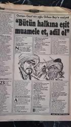 TÜRKİYE PAZAR GAZETESİ - 31 OCAK 1993 - AYDAN ŞENER , UTANGAÇ BİR İNSANINM - SABIR TİMSALİ ÜMMÜ SÜLEYM , CEM AKYOLDAŞ - PROF. DR. İSMET MİROĞLU , OSMAN GAZİ ' NİN OĞLI ORHAN BEY 'E VASİYETİ , 