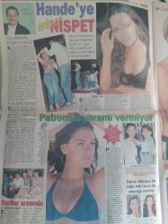 Hafta Sonu Haftalık Aktüalite Sinema Tiyatro Müzik ve Magazin Gazetesi - 23 Ağustos 2000 - Sayı:34 - Gönül Yazar'a yakışmadı - Onu bu halde görenler pek yadırgadı - Uğur Güneri - Hande Ataizi'ye erken nispet - DJ Uğur Kirik - Ayşe Hatun Önal'dan Neşe Erberk'e suçlama - Deniz Akkaya ile Julia Nitu'nun da alacağı varmış - Canan Mutluer - Seda Pıtrak - Deniz Öney - Antalya aşkı - Tarık Tarcan - Mehtap Saraç - Can Gürzap - Yasemin Koşal - Faruk Tınaz - İpek Acar - Arda Kural'la arkadaşı tatil borçlarını ödemedikleri için icraya verildi - Deniz Arcak  -Aysun Kayacı - Emre Aşık - Evlilik yine ertelendi - Söyle Alişan kim bu sarışın fotoğraf ve haberi - Gazete tam değildir sadece 4 sayfası mevcuttur