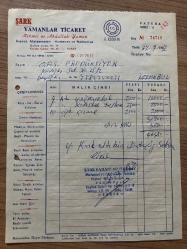 NALBUR MALZEMELERİ FATURASI - 27 EYLÜL 1987 - YAMANLAR TİCARET - MEHMET VE ABDULLAH YAMAN - İNŞAAT MALZEMELERİ - BURSA - OSMAN FAHİR SEDEN, O.F.S. PRODÜKSİYON - BEYOĞLU, İSTANBUL - ISLAK İMZALI, KAŞELİ - 20 x 27 cm EBATLI ORİJİNAL FATURA - TÜRK SİNEMA - FİLM TARİHİ