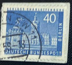 Almanya Pulu - Germany Stamp -  Mektup Zarfından Kesilmiş  / Postadan Geçmiş Pul Filateli - 1958 Damgalı - ALMAN PULU, 40 PARA - YABANCI PULLAR-NOSTALJİK DOĞUM GÜNÜ HEDİYESİ