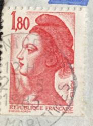 Fransa Pulu - France Stamp - Mektup Zarfından Kesilmiş  / Postadan Geçmiş Pul Filateli - 20.5. 1983 Damgalı - FRANSIZ PULU, 0.80 PARA - YABANCI PULLAR-NOSTALJİK DOĞUM GÜNÜ HEDİYESİ