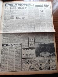 Vatan Gazetesi - 13 Ekim 1953 - İki İngiltere Yazan Ahmet Emin Yalman Köşe Yazısı - General Necip Mısır'ın Zaferi Kazanacağını Söyledi - Yalova Belediye Başkanı Seçilemedi - Yugoslavya Dört Devlet Görüşmesi Teklif Etti - Basketbol Turnuvasında İtalya Avusturya'yı Fransa Da Yugoslavyayı Yendi - Amerika Yunanistan'dan Üs Temin Etti - Daily Mirror Gazetesi Eisenhower'i Tenkid Ediyor - Yeşil Gözlü Soledad Yazan Greta Granor - Odun 16 Liradan Fazlaya Satılmayacak - İşçi Lideri Baghai İran Hükümetini Tenkid Etti -  Tek Kalpli Yapışık İkizler Kurtarılamadı - Boğaziçinde İki Katlı Büyük Asma Köprü - İstanbul Kapılarında Fethin Büyük Tarihi Romanı Yazan Feridun Fazıl Tülbentçi Yazı Dizisi - Sinema Tenkidleri Yazan Atilla İlhan - Bali Paşa Kimdir - Çocuk Köşe Yazısı - İktisat Ve Piyasa - Postahanede 70 Gündür Kalan Paket - İzmir'deki Dokuma Fabrikası Kasım'da Açılacak - Puro Tuvalet Sabunu - Yunan Adalarında Yeni Depremler Oldu - Bima Konserveleri - Bulmaca - İstanbul Ankara İzmir Radyosu