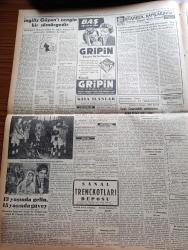 Vatan Gazetesi - 13 Ekim 1953 - İki İngiltere Yazan Ahmet Emin Yalman Köşe Yazısı - General Necip Mısır'ın Zaferi Kazanacağını Söyledi - Yalova Belediye Başkanı Seçilemedi - Yugoslavya Dört Devlet Görüşmesi Teklif Etti - Basketbol Turnuvasında İtalya Avusturya'yı Fransa Da Yugoslavyayı Yendi - Amerika Yunanistan'dan Üs Temin Etti - Daily Mirror Gazetesi Eisenhower'i Tenkid Ediyor - Yeşil Gözlü Soledad Yazan Greta Granor - Odun 16 Liradan Fazlaya Satılmayacak - İşçi Lideri Baghai İran Hükümetini Tenkid Etti -  Tek Kalpli Yapışık İkizler Kurtarılamadı - Boğaziçinde İki Katlı Büyük Asma Köprü - İstanbul Kapılarında Fethin Büyük Tarihi Romanı Yazan Feridun Fazıl Tülbentçi Yazı Dizisi - Sinema Tenkidleri Yazan Atilla İlhan - Bali Paşa Kimdir - Çocuk Köşe Yazısı - İktisat Ve Piyasa - Postahanede 70 Gündür Kalan Paket - İzmir'deki Dokuma Fabrikası Kasım'da Açılacak - Puro Tuvalet Sabunu - Yunan Adalarında Yeni Depremler Oldu - Bima Konserveleri - Bulmaca - İstanbul Ankara İzmir Radyosu
