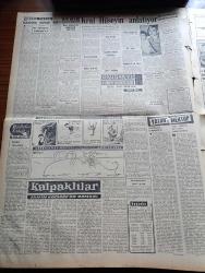 Vatan Gazetesi - 16 Ağustos 1958 - Yeni Ortadoğu Planı Yazanlar Ahmet Emin Yalman Köşe Yazısı - CHP'nin Cevabı Sert Olacak - İngiltere Yeni Kıbrıs Planını Tatbike Başladı - Eski Rus Başbakanı Nikolai Bulganin Sürüldü - Adnan Menderes Bakanlarla Görüştü - Kıbrıs Valisi Foot Doktor Fazıl Küçük ve Rauf Denktaş İle Görüştü - Takas Ve Kredili İthalat Kalkıyor - Türkiye Araplara Yardım Edecek - Kalpaklılar Samim Kocagöz'ün Romanı Yazı Dizisi - Büyükada Su Sıkıntısı Çekecek - Yakup Kadri Karaosmanoğlu Ve Bülent Ecevit İçin Takikat Açıldı - Oktay Akbal Köşe Yazısı - Emil Galip Sandalcı Köşe Yazısı - Denizcilik Bankası Heyeti Dün Londra'dan Yurda Döndü - Kalbimin Sahibi Yazan Nihal Yeğinobalı Yazı Dizisi - Burç Falı - Ev Kadın Moda - Avrupa Atletizm Şampiyonasının Hikayesi Yazan Cemal Saltık - Haftanın Maçı Fenerbahçe Karagümrük - 13 . İstanbul Enternasyonal Tenis Turnuvası - Öz Fatih Kulübü Kongresi - Türkiye Yüzme Birinciliği 4 Yeni Rekorlar Başladı - Rekor Kıran Yüzücü Semin Tengiz