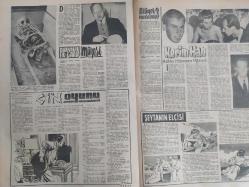 Pazar Haftalık Aktüalite Sinema Tiyatro Müzik ve Magazin Dergisi - 3 Eylül 1961 - Sayı:258 - Kadınlar Ponsiyonu çizgi romanı - Şundan bundan Piknik 2 - Falınız - Kibar Hırsız Çizgi Romanı - Hop dedik inecek var - Şakır Balkı - Üç Asker - Çıkmazdaki Gençlik - Makine arkadaşlarım - Çirkin Kadınlar da Güzeller Kadar Cazip Olabilir - Sahne Aşkı çizgi romanı - Şahane Suvare Oturaklı Vükela Meclisi - Gümüşlerimizi nasıl temizliyelim? - Zeynep Berk - Yeryüzünde Cennet - Hepsi onu taklit ediyorlar - Dünyanın en garip müzesi - Çin oyunu - Biliyor musunuz? - Kerim Han aşkta hüsrana uğradı - Şeytanın Elçisi - Yenilmez Yumruk Çizgi Romanı - İlk İhanet - Kalbin Köşesinden - Seyyar Evde Randevu - Banyodaki Kadın - Genç Kız Kalbi ve Uçan Adam Çizgi Romanı - Beyaz Perdede ne var ne yok - Makine arkadaşlarım - Hop dedik inecek var - Yeryüzünde Cennet - Perde ve Sahne - Perde Arkası - Muazzez Tahsin ve Berkant fotoğraf ve haberi - Tam Takım Dergi