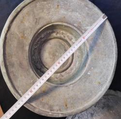İBRİK ALT SİNİSİ.OSMANLI DÖNEMİ BAKIR ÜZERİ KALAY KAPLAMA 34 CM