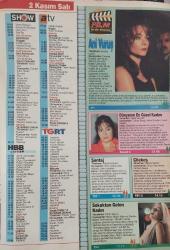 SABAH GAZETESİ-YENİ-TV GUİDE DERGİSİ-MODERN TV DERGİSİ-30 EKİM-5 KASIM-SAYI:41-1993-KAPAK-FOTOĞRAF-RÖPORTAJ-DAKIKASI DAKIKASINA TELEVIZYON PROGRAMLARI-HANGİ KANALDA HANGİ FİLMLER VAR-SİNEMA,MÜZİK ARKASI YARIN HABERLERI-EVCİLİK OYUNUNUN ÇINGIRAKLI ÇIĞIRTKANI-FÜSUN ÖNAL-SAVAŞ OTOBÜSÜ-DOKTOR CİVANIM-ANİ VURUŞ-SOKAKTAN GELEN KADIN-BANU ALKAN-GECEYARISI SAVAŞÇISI-DOKTOR CİVANIM-GRİNİN  TONLARI-BİZ AYRILAMAYIZ-GENÇ EISTEIN
