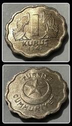 1941 - 1 Kuruş “Az Bulunur/S” TCM41 - KM#867