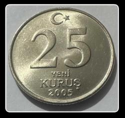 2005 - 25 YENİ KURUŞ (YKrş.) TCM05. / KM#1167