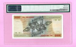 BREZİLYA BRAZIL 1000 CRUZEIROS P197b ND 1978-80 aUNC PMG 58 ÇİLALTI