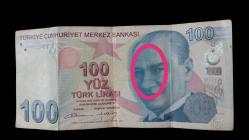 HATALI BASIM 100 TL 9.EMİSYON 2.TERTİP HATALI YERİ İŞARETLENMİŞTİR