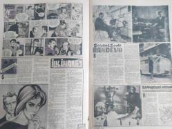 Pazar Haftalık Aktüalite Sinema Tiyatro Müzik ve Magazin Dergisi - 3 Eylül 1961 - Sayı:258 - Kadınlar Ponsiyonu çizgi romanı - Şundan bundan Piknik 2 - Falınız - Kibar Hırsız Çizgi Romanı - Hop dedik inecek var - Şakır Balkı - Üç Asker - Çıkmazdaki Gençlik - Makine arkadaşlarım - Çirkin Kadınlar da Güzeller Kadar Cazip Olabilir - Sahne Aşkı çizgi romanı - Şahane Suvare Oturaklı Vükela Meclisi - Gümüşlerimizi nasıl temizliyelim? - Zeynep Berk - Yeryüzünde Cennet - Hepsi onu taklit ediyorlar - Dünyanın en garip müzesi - Çin oyunu - Biliyor musunuz? - Kerim Han aşkta hüsrana uğradı - Şeytanın Elçisi - Yenilmez Yumruk Çizgi Romanı - İlk İhanet - Kalbin Köşesinden - Seyyar Evde Randevu - Banyodaki Kadın - Genç Kız Kalbi ve Uçan Adam Çizgi Romanı - Beyaz Perdede ne var ne yok - Makine arkadaşlarım - Hop dedik inecek var - Yeryüzünde Cennet - Perde ve Sahne - Perde Arkası - Muazzez Tahsin ve Berkant fotoğraf ve haberi - Tam Takım Dergi