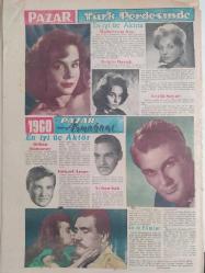 Pazar Haftalık Aktüalite Sinema Tiyatro Müzik ve Magazin Dergisi - 26 Şubat 1961 - Sayı:231 - Kadınlar Pansiyonu ve Kibar Hırsız çizgi romanı - Şundan bundan - Bilmece Bulmaca - Haraç Mezat - Aşk Çağrısı - Almanya İşleri - Yıldız olabilir misiniz - Mansfiekd Şişeleri - Müzik Kulübü - Fecri Ebcioğlu - Ne var ne yok - Estetik Ameliyatlar - Yeni Madamın yeni çizgileri - Yıldızlar yalan söylemez - Hawaka çizgi romanı - Define Adası - Boncuk, Vakvaka Kardeş, Miki Fare ve Tilki Amca ile Tavşan Kardeş çizgi romanı - Sevgili Süpürge - Aptal Keçi - Buffalo Bill çizgi romanı - Sevgili Süpürge - Aslanlar resim yapamaz - Mesut Prens - Mühim Olan Sayı Değil - Aydınlanan Hakikat - İlk aşkım - Vivi Bach - Beyaz Perde - Çılgın Aşıklar - Cecil saint laurent - Parlıyan Julie London - Yenilmez Yumruk Ben Bolt çizgi romanı - Arzu Toprağı - Beyaz perdede ne var ne yok - Bu haftaki falınız - Orhan Günşiray - Göksel Arsoy - Ayhan Işık - Muhterem Nur - Belgin Doruk - Leyla Sayar - Tam Takım Dergi